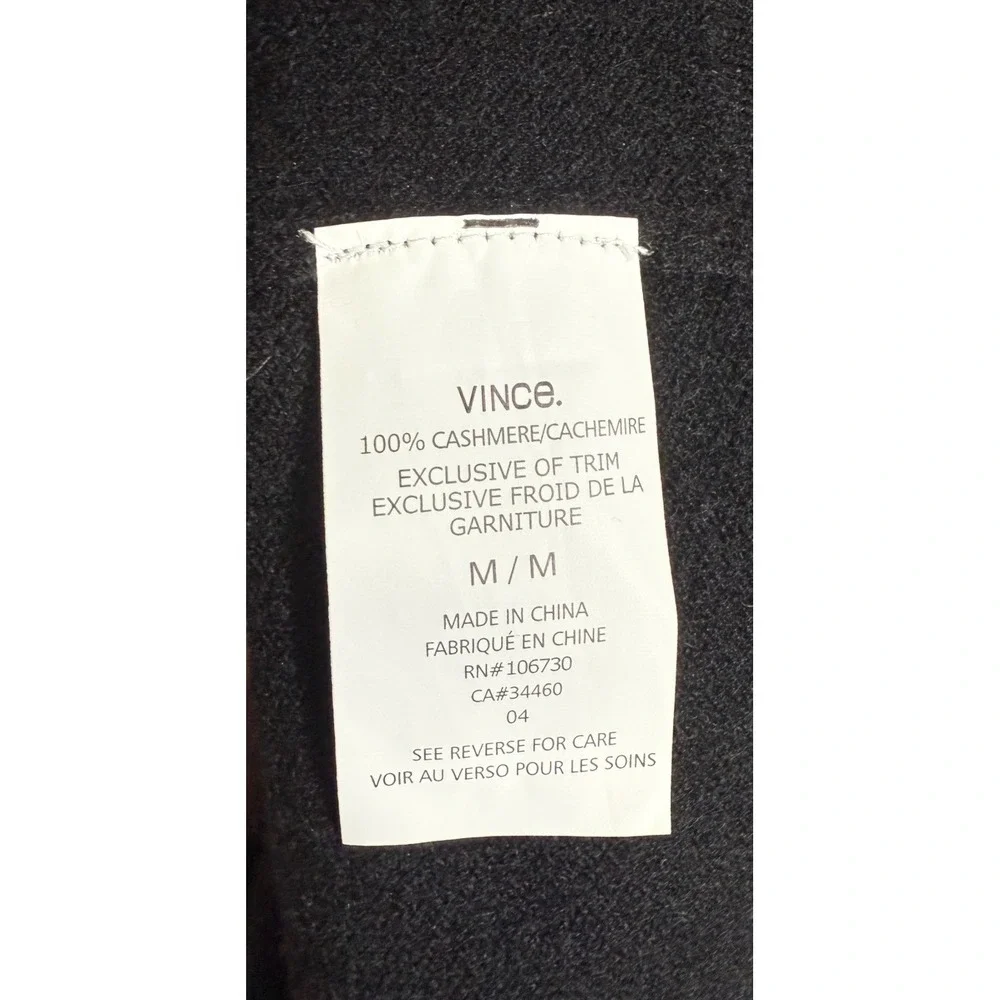Vince 100% Cashmere Slouch Tunic Sweater Black Medium Elbow Sleeve - Picture 5 of 8